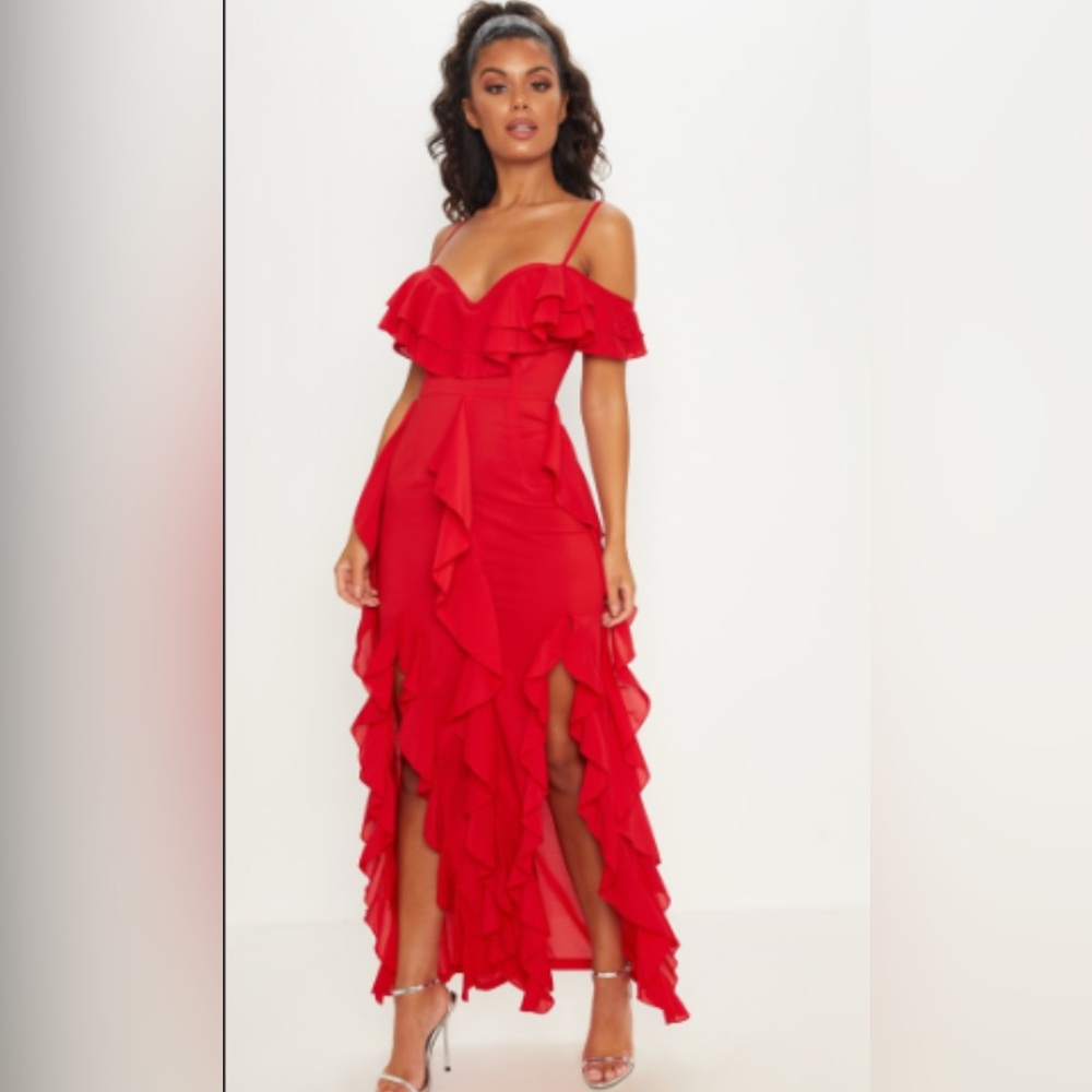 Formal ruffle dress frills